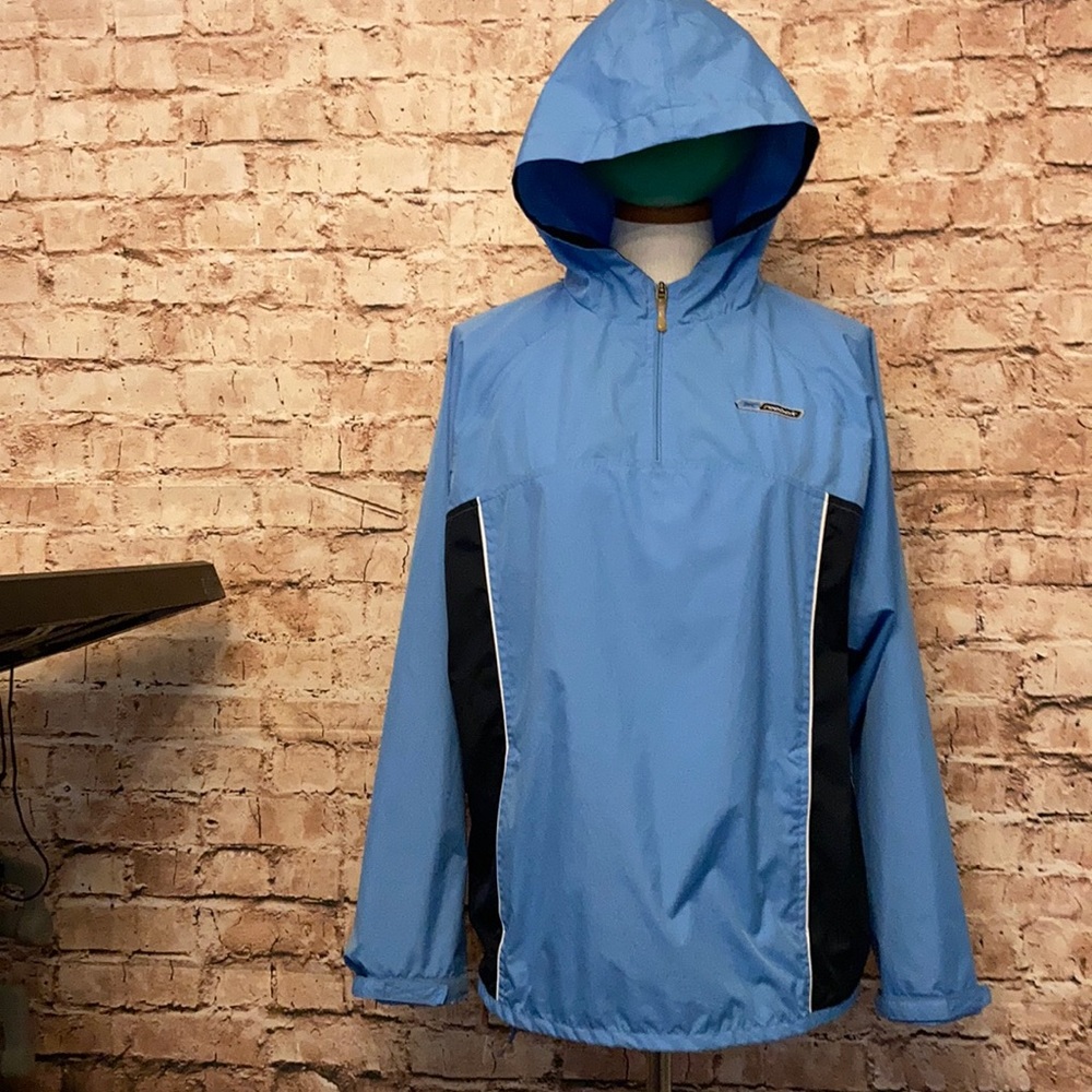 Reebok 1/4 zip pullover, hooded windbreaker